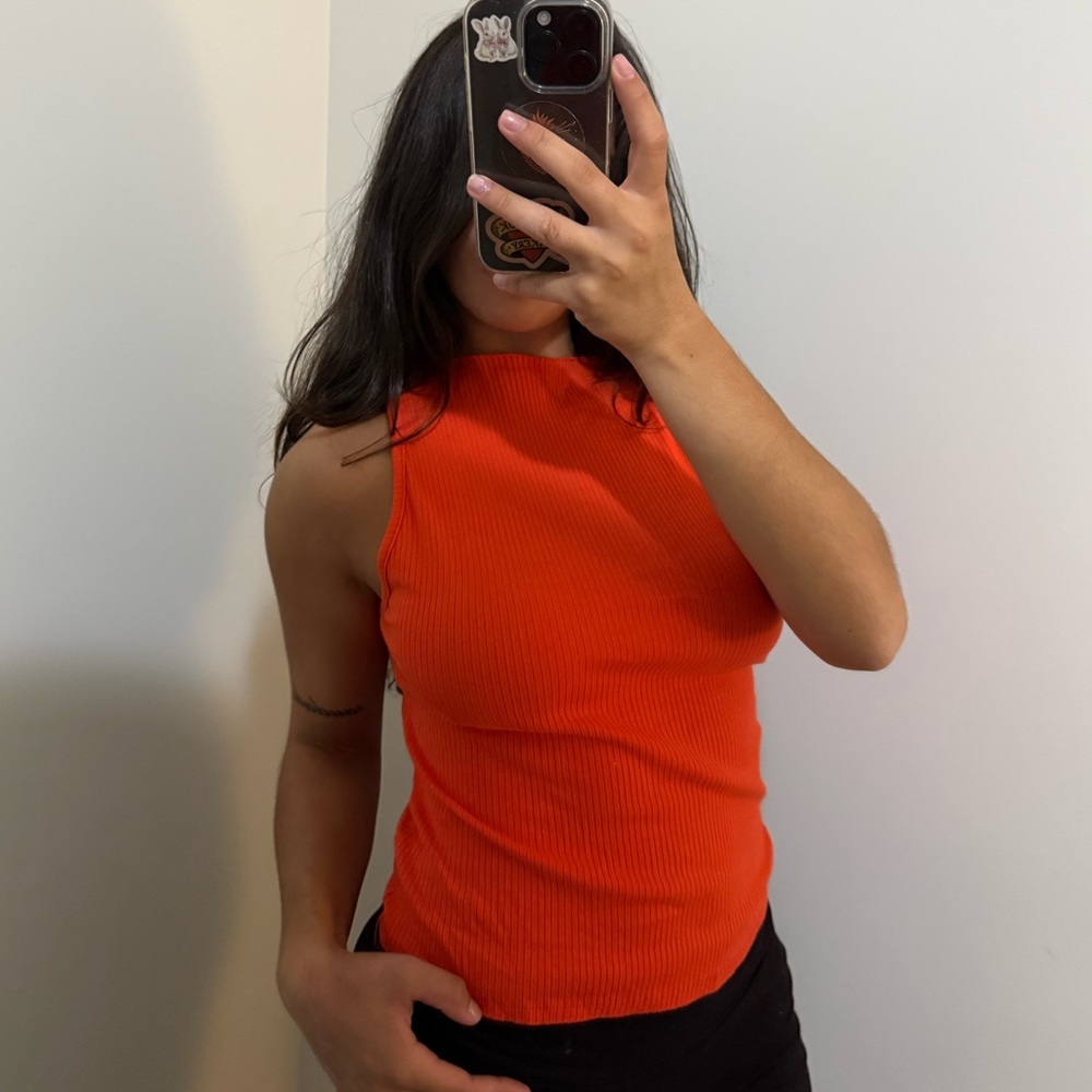 Anthropologie Vibrant Orange Tank Top